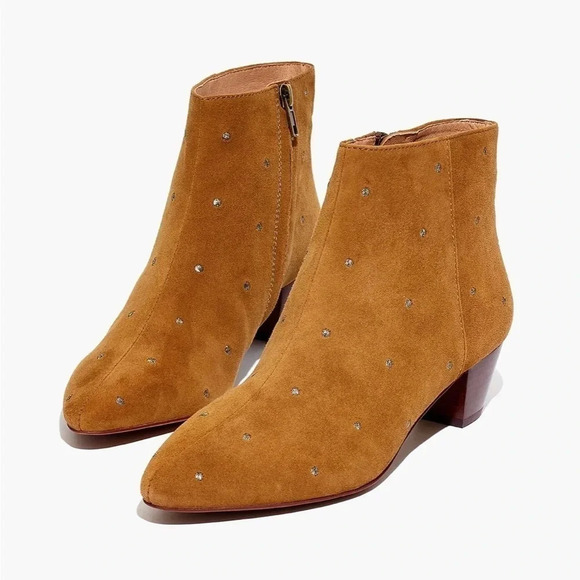 MADEWELL The Bea Boot in Embroidered Suede Camel Tan Size 8.5 - Picture 1 of 11